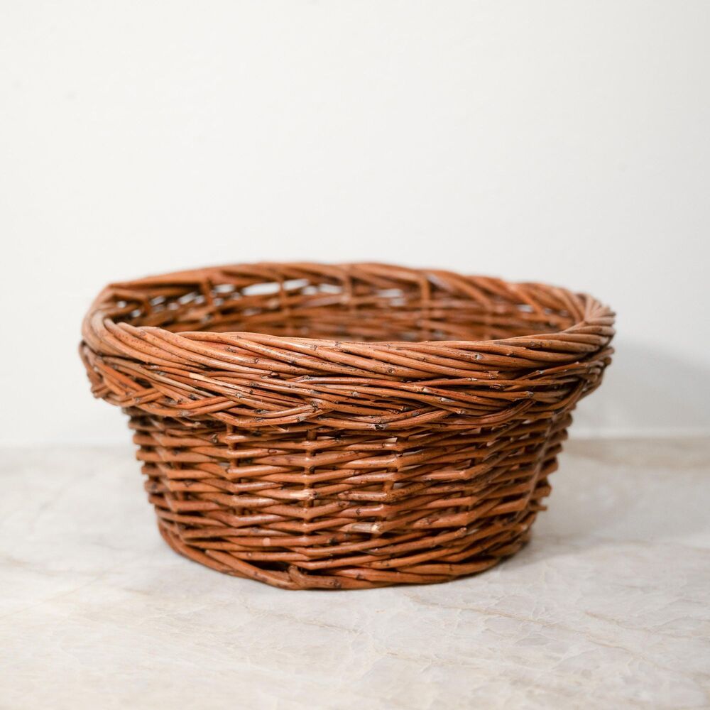 Vintage Willow Wicker Basket 9in